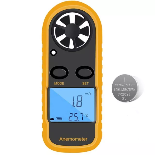 Anemometro digitale portatile misurazione accurata vento display LCD termometro