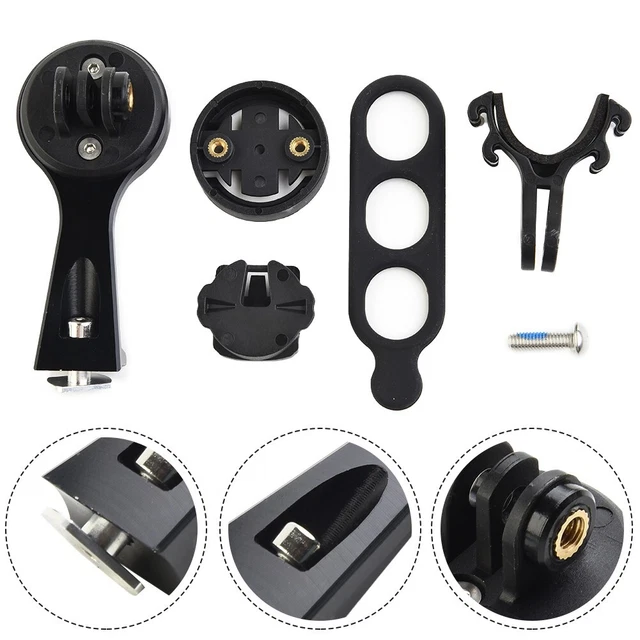 Support Guidon Vélo Pour Ordinateur GPS - Réglable - Compatible Garmin, Bryton, Cateye - Noir - Livré Avec Accessoires - 9
