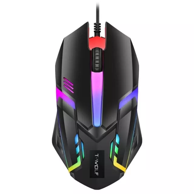 LED Gaming Mouse Optical USB Wired for Desktop PC Laptop 1200 DPI