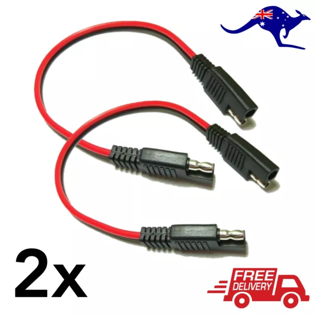 2x SAE Bullet Connector 2 Pin Plug Male to Male 18AWG 30cm