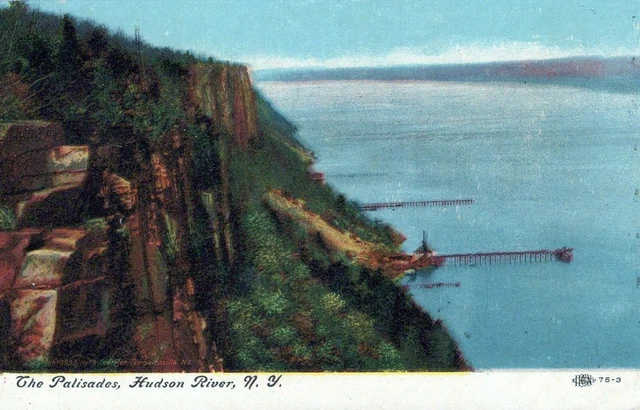 The Palisades Hudson River New York Posted Vintage Divided Back Post Card