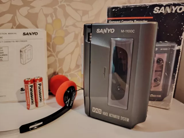 SERVICED BOXED Sanyo M-1100C Cassette Recorder Player NEW BELT Walkman
