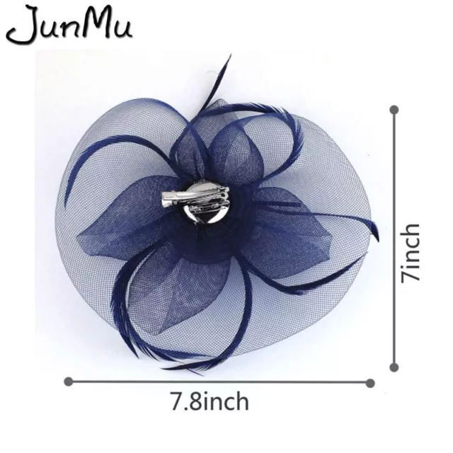 Fascinator Bow Hair Clip - Lace Mini Feather Headwear Party Fashion Accessory 2