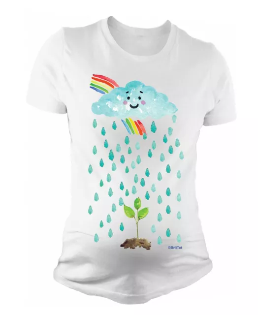 Ladies MATERNITY T-Shirt Baby Seed Rainbow Cute Womens PREGNANCY Baby Gift