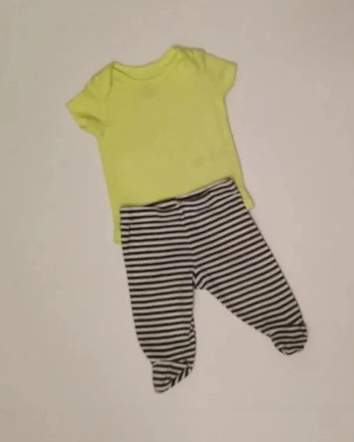 Carter's/ Gerber Newborn Baby Boy 2-Pc Neon Bodysuit & Striped Pants