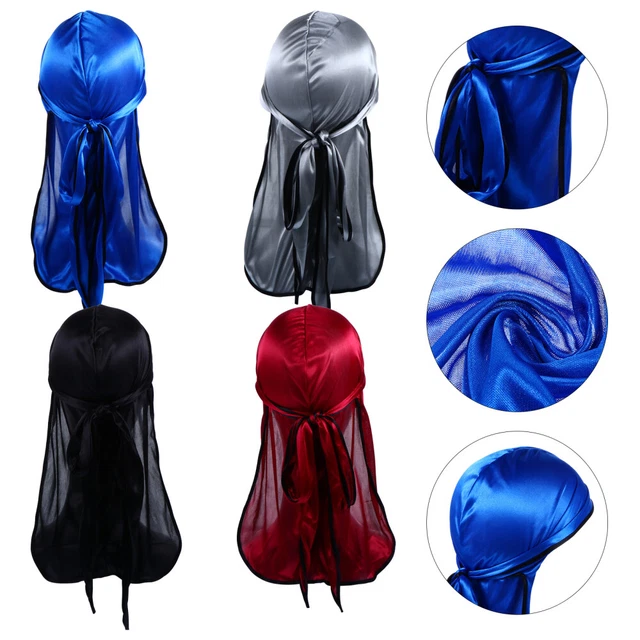4 PCS MENS Hat Silk Long Tail Bao Beanie While Scarf Winter $15.65 ...
