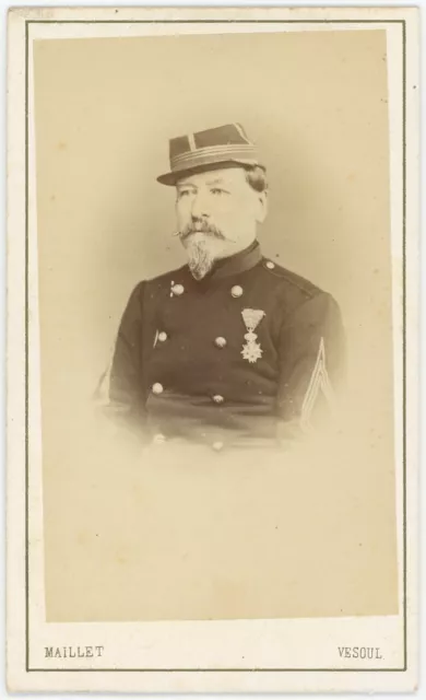 CDV militaire. Capitaine des mobiles par Maillet à Vesoul. Guerre 1870-71.