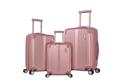 Berlin Hardside Expandable Spinner Wheel 3-Piece Set (20/24/28) Rose Gold