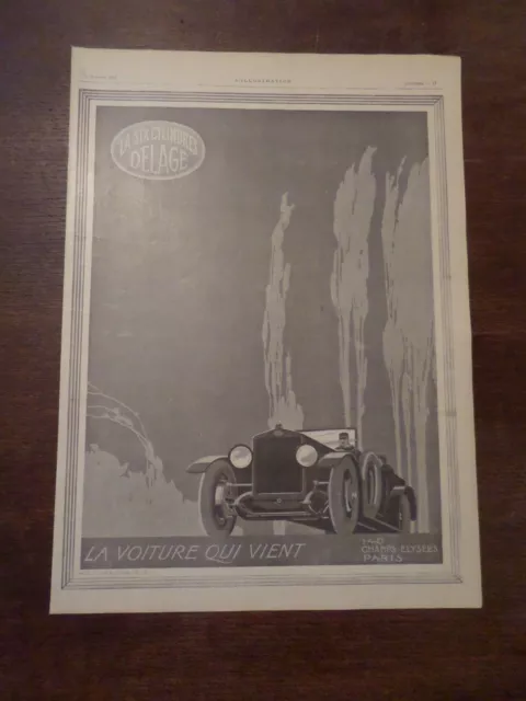 1919 Delage Pub 41 x 29.5 Advert Ancestor Old Car Antique Advertising