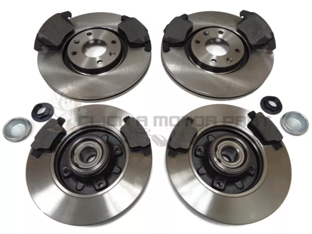 PEUGEOT 207 1.6 GTi  FRONT & REAR BRAKE DISCS AND PADS WHEEL BEARINGS ABS RING