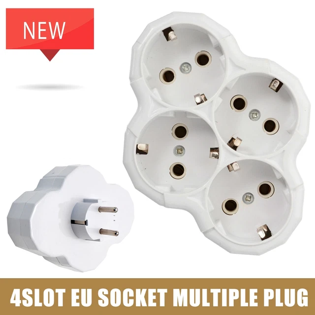 4 FACH DOPPELSTECKER Mehrfachstecker Schuko Mehrfach Steckdose ...