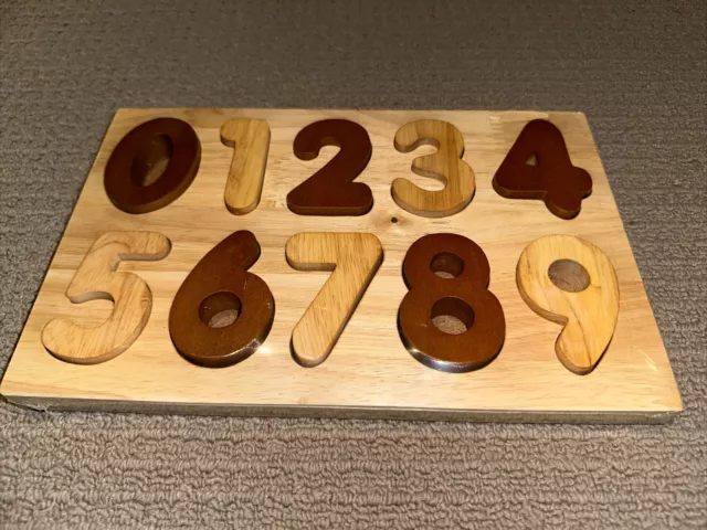 Number Wooden Puzzle Toy Children Kids Baby Learning Educational