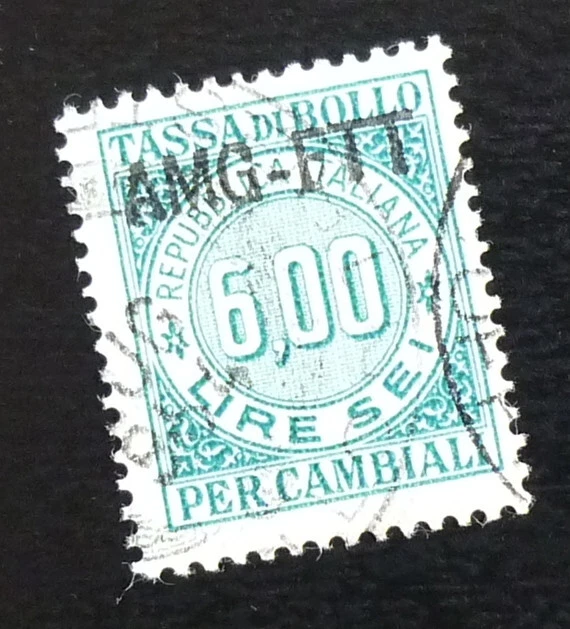 Trieste - Italy - Yugoslavia - AMG FTT Revenue Stamp - 6 Lire A12