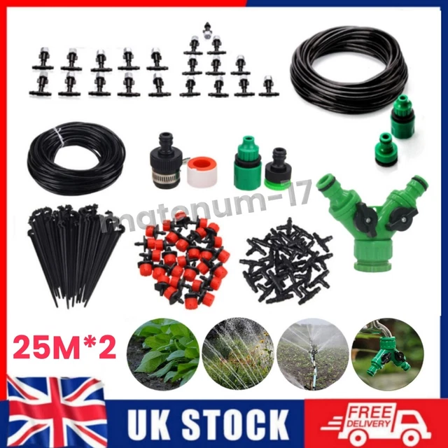 25*2M AUTOMATIC DRIP Irrigation System Kit Plant Timer Watering Garden ...