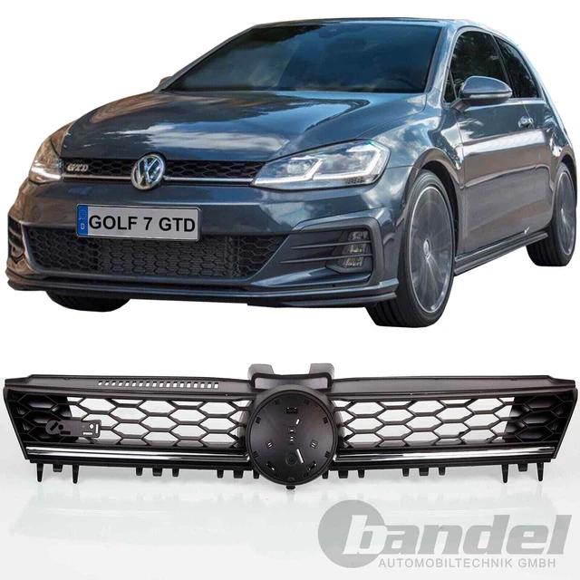 SPORT KÜHLERGRILL WABEN SCHWARZ mit CHROM LEISTE für VW GOLF VII GTD LOOK