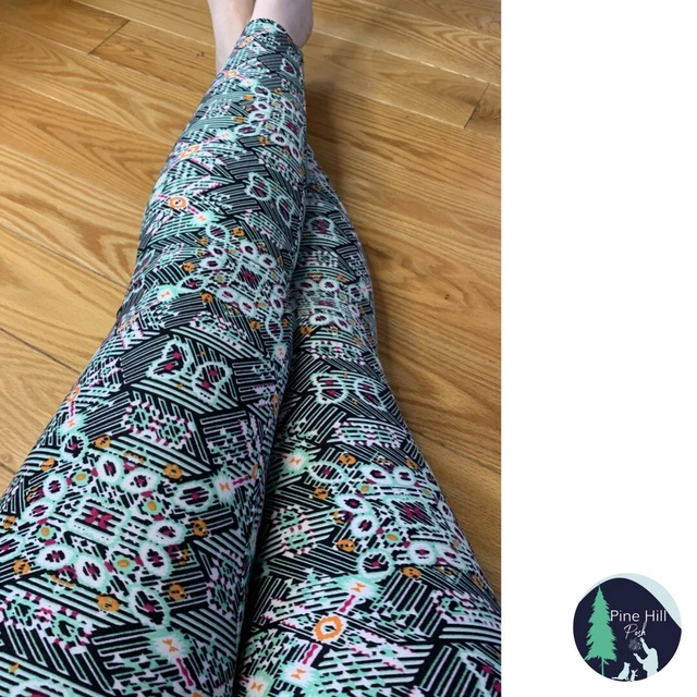 LULAROE LEGGINGS OS One Size Womens 2 - 10 Butterfly Green White Tribal  RARE EUC £6.61 - PicClick UK