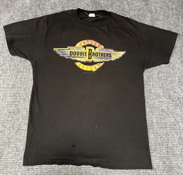 Vintage Doobie Brothers T-Shirt Cycles tour 1989 Concert Tee Adult XL Black