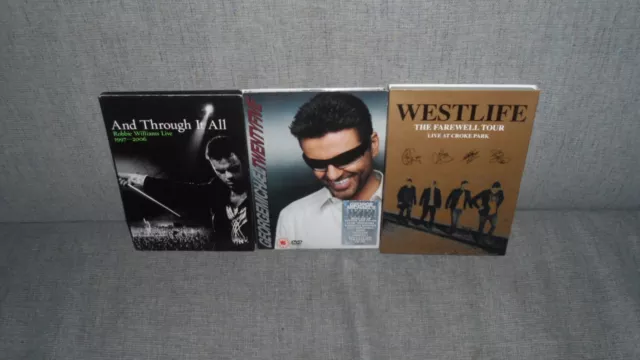 Westlife, George Michael And Robbie Williams Music Dvd Bundle.