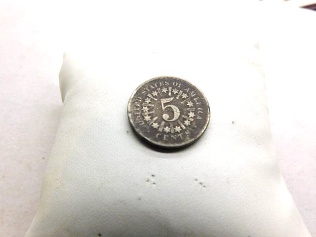 1866 With Rays Shield Nickel