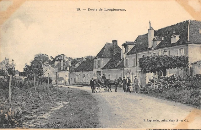 Carte Postale Ancienne – Longjumeau (91) – Place Du Marché Et Rue De Chilly – CPA