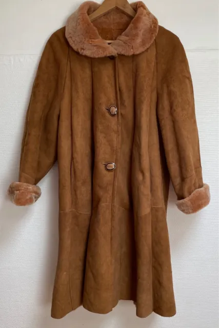 Shearling Manteau Veste hiver Vintage Y2k en daim Boutonné Femme Taille XL