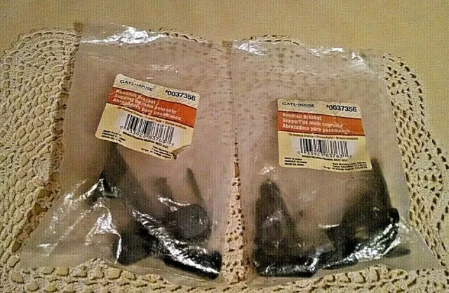 Juego De 2 Soportes De Riel Manual 0037356 837-635 Herrajes De Bronce Frotado Con Aceite.