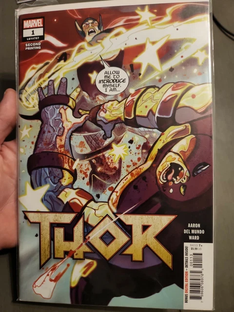Thor #1 2nd print Aaron Del Mundo VF/NM or better