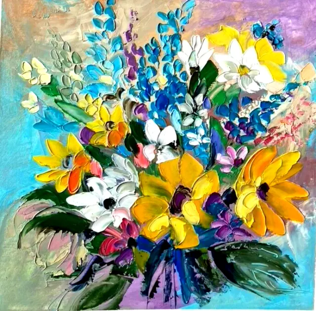 3 BRUSHES DIGITAL Painting Three Beautiful Flowers Canvas Oil Kids Ages 8-12  $17.74 - PicClick AU