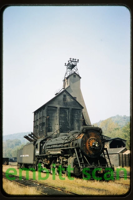 Original Slide, NYC New York Central 2-8-2 Steam Locomotive #1989, in 1957