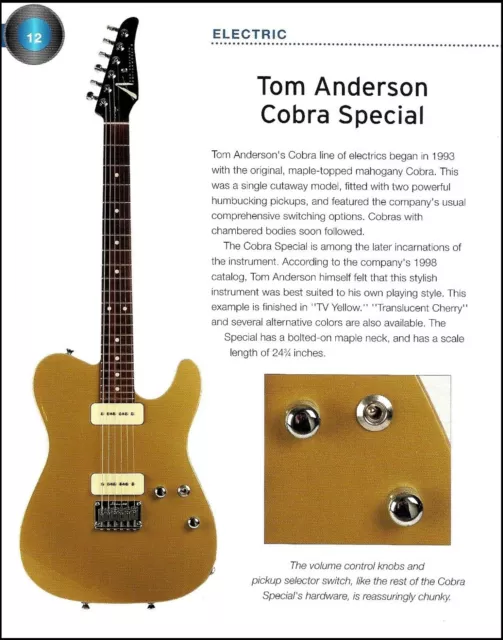 1998 Tom Anderson Cobra Special & Hollow Drop Top guitar pin-up history article