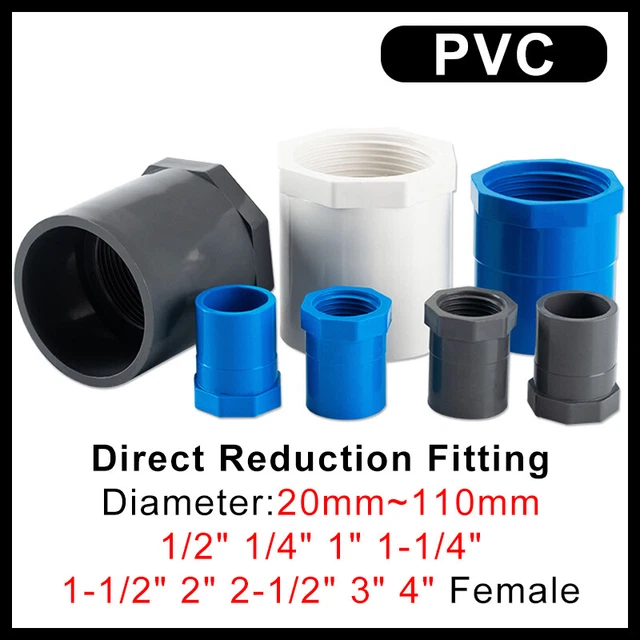 PVC FEMALE THREADED Socket Coupling Straight Connector Pipe Fitting 20 ...