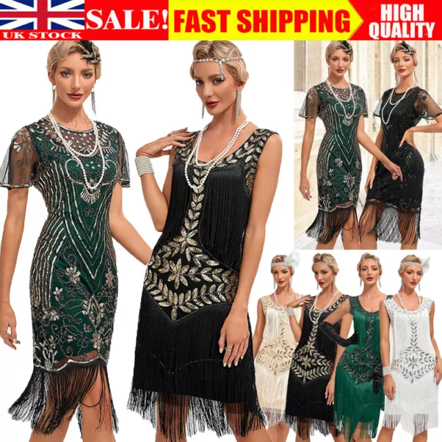 Plus Size Great Gatsby Costume 1920's Cocktail Party Sequin Fringe Flapper Dress