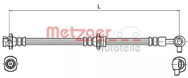 METZGER Flexible de frein Durite De Frein 4110131 pour NISSAN X-TRAIL (T30) 505