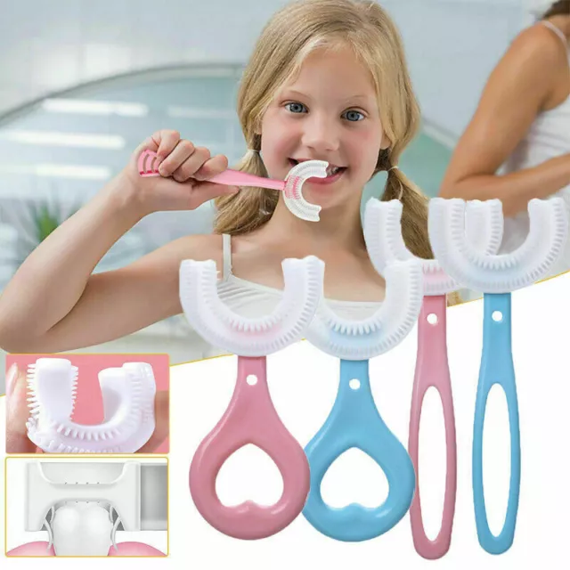 Kinder Zahnbürste U-förmige Silikonzahnbürste für eine 360° orale Zahnreinigung