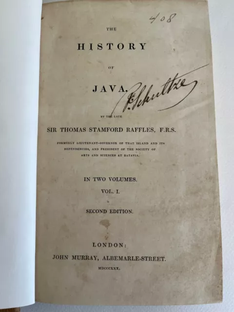 HISTORY of JAVA ~ Thomas Stamford  Raffles ~ 1830 ~ VOLUME 1 ~ Dutch East indies