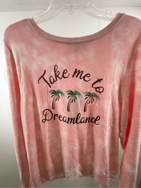 Wildfox NWT Dreamland Pink Wash Sweatshirt Size M 2