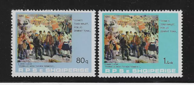 Albanien Briefmarken-Satz von 1980 Mi.Nr. 2047-2048 ** postfrisch Gemälde