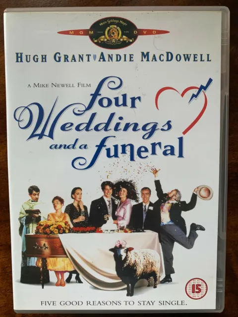 Quatre Weddings Et A Funérailles DVD 1994 Britannique Film Classique Largeur /