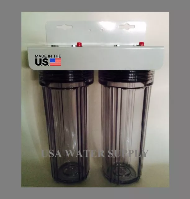 2 Stage10" Whole House Water Filter Sediment Carbon with Purple Clear