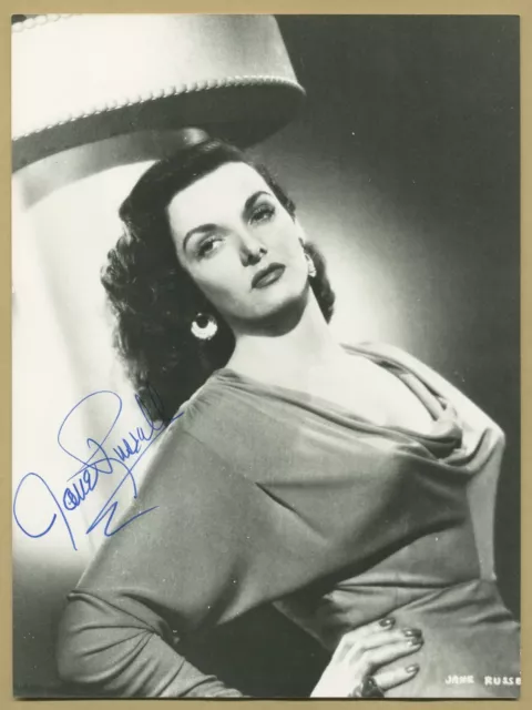 Jane Russell (1921-2011) - Belle grande photo signée en personne - Cannes 1987