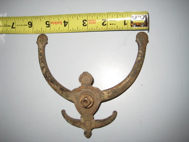 Set of 4 Victorian Cast Iron Double Hall Tree Coat & Hat Hooks 13