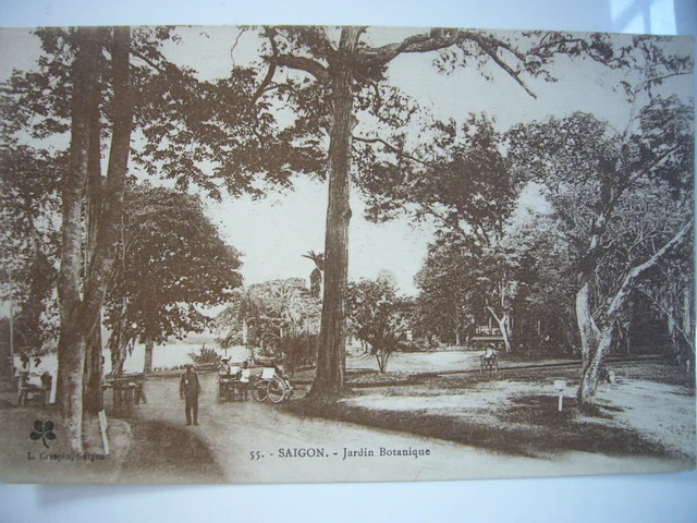 CPA Indochine Cochinchine Saigon Jardin Botanique - Animée Pousse-pousse Crespin