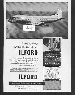 Bea British European Airways 1955 Vickers Viscount With Ilford Photographic Ad
