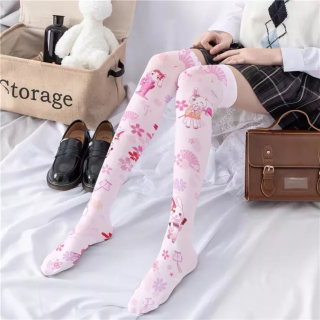 Rabbit Sakura Women Long Socks JK Stockings Lolita Pile Sock Korean Golf Socks