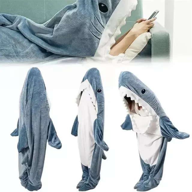 Shark Blanket Adult Wearable Warm Blanket Hooded sleeping bag Slumber Medium