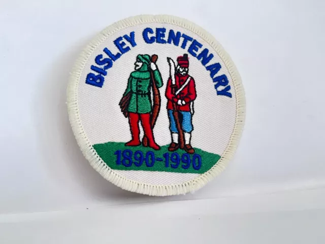 1990 Bisley Shooting Club Centenary Cloth Patch Badge 1890-1990 75 mm diameter 2