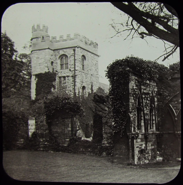 Glass Magic Lantern Slide THE OLD PALACE LINCOLN C1890 VICTORIAN PHOTO