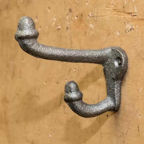 10pc Lot of Small Cast Iron Coat Hooks Hat Key Towel Robe Hangers Antique Style