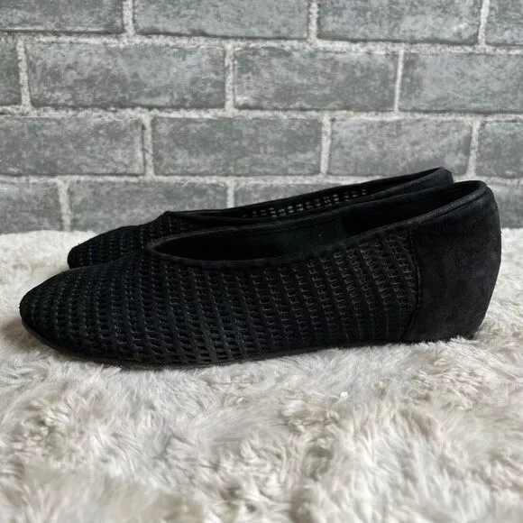 EILEEN FISHER BLACK Suede Perforated Flats Size 9 $24.99 - PicClick