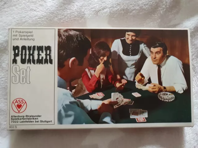 ASS Poker Set Pokerspiel 70er Jahre Unbespielt Teils Sealed